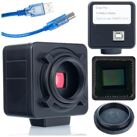 Camera Microscopica Crux Pro Kmcp-hdmi-usb 5mp - Sensore Cmos 5mp, Risoluzione 2k | Interfaccia Usb 2.0, Compatibile Con Windows | Uso Professionale E Didattico - Foto 1