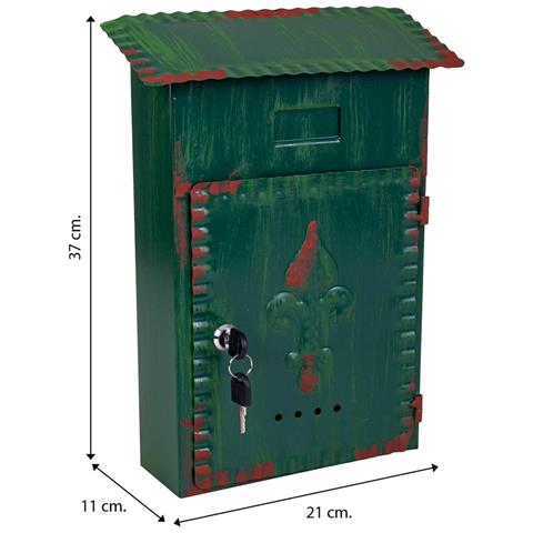 Cassetta Postale In Metallo Verde 27x11x37h - Foto 8