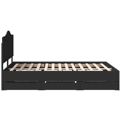 Struttura del letto Nero 150 x 200 cm Legno Ingegnerizzato - Foto 9