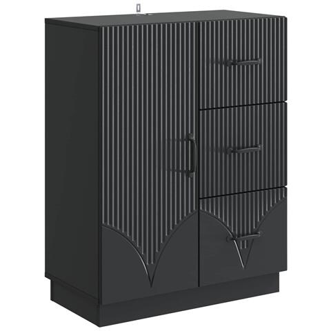 Credenza Nero 66 x 34,5 x 87 cm Legno ingegnerizzato - Foto 1
