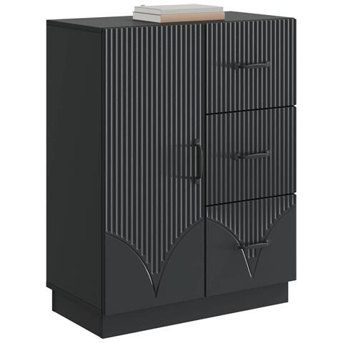 Credenza Nero 66 x 34,5 x 87 cm Legno ingegnerizzato - Foto 2