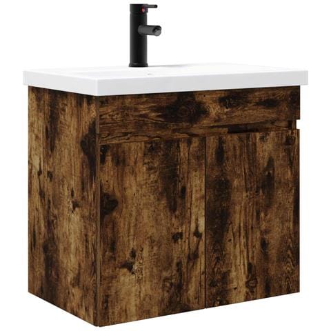 Mobile bagno con rubinetto Rovere Fumo 61 x 40 x 74,5 cm - Foto 1