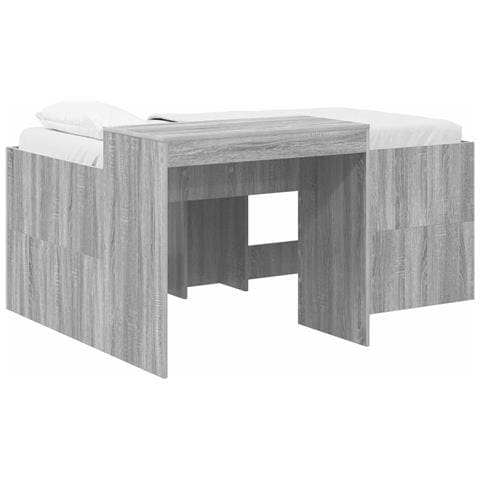 Letto alto per bambini con scrivania Sonoma grigio - Foto 1