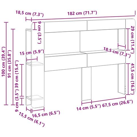 Testata del letto Legno antico Legno ingegnerizzato - Foto 7