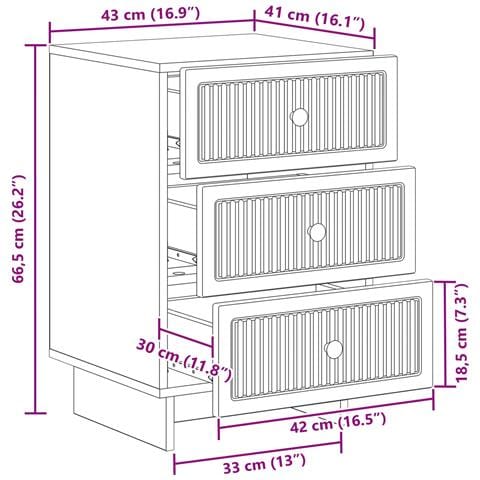 Armadio da Notte con cassetto Rovere Fumo 43 x 41 x 66,5 cm - Foto 9