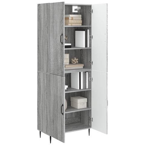 Set di armadi 2 pcs Sonoma grigio 66 x 34,5 x 89,5 cm - Foto 2