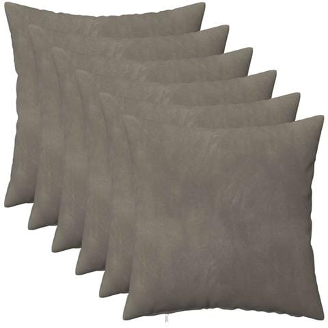 Cuscino con cuscino HEERLEN 6 pz Grigio Chiaro Velluto - Foto 1