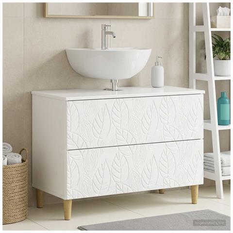 Armadio per Lavabo da Bagno DELFT Bianco Lucido 82 x 41 x 59 cm - Foto 2