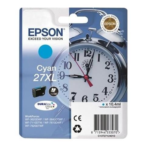 C13T27124022 Cartuccia Ink Originale Ciano per WorkForce Pro WF-3640DTWF Capacità 1100 Pagine - Foto 2