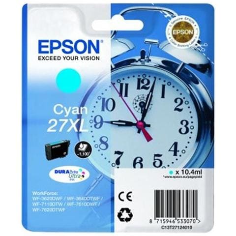 C13T27124022 Cartuccia Ink Originale Ciano per WorkForce Pro WF-3640DTWF Capacità 1100 Pagine - Foto 4