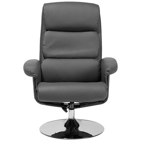 Poltrona Massaggiante / riscaldante E Poggiapiedi Pelle Sintetica Grigia Legend - Foto 26