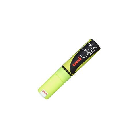 Marker Uni Chalk - Pwe-8k - 8,0mm - Punta Scalpello - Giallo Fluo - 1 Pz - Foto 2