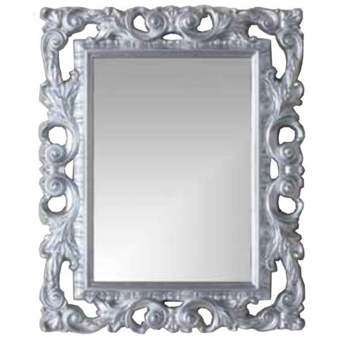 Specchiera Con Cornice Colore Argento A Foglia In Espanso 82x110 Cm - Foto 1