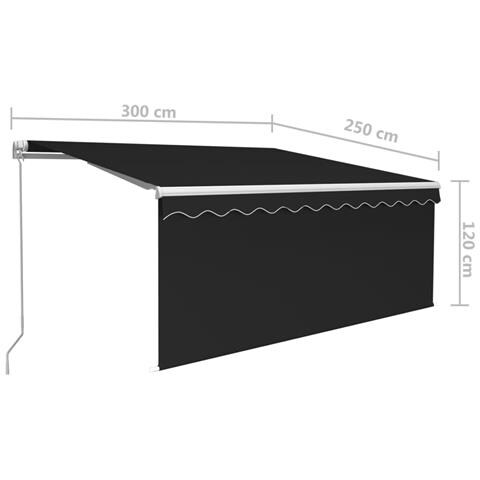 Tenda da Sole Retrattile Manuale con LED 3x2,5 m Antracite - Foto 7