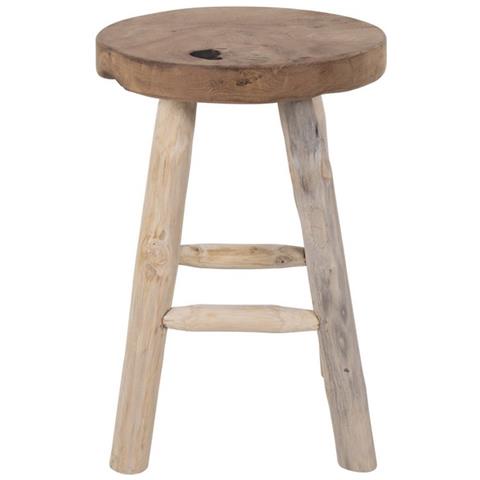 Sgabello Basso Badia - Marrone - Legno - 30x30x45 Cm - Foto 1