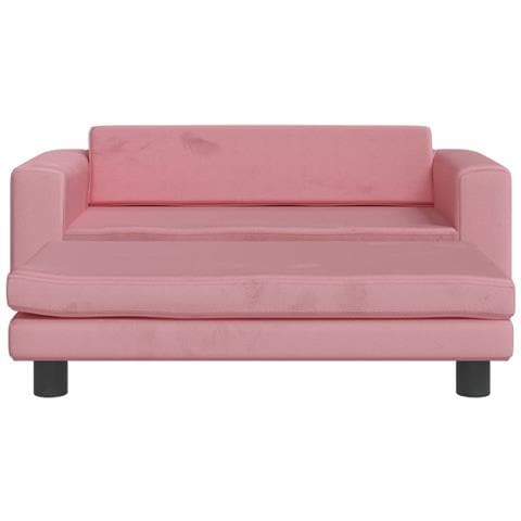Divano Per Bambini Con Poggiapiedi Rosa 100x50x30 Cm In Velluto - Foto 3