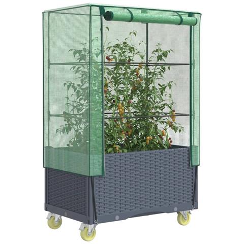 Letto Rialzato Con Copertura E Ruote Effetto Rattan 80x50x182cm - Foto 1