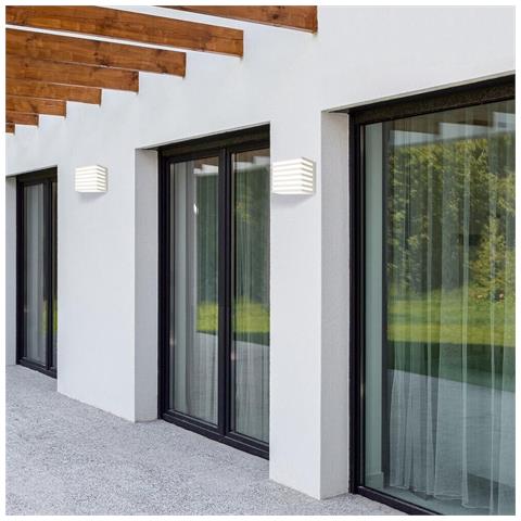 Applique Led Luce Bianca Lampada A Parete 10w Interno Esterno Cubo Bianco - Foto 1