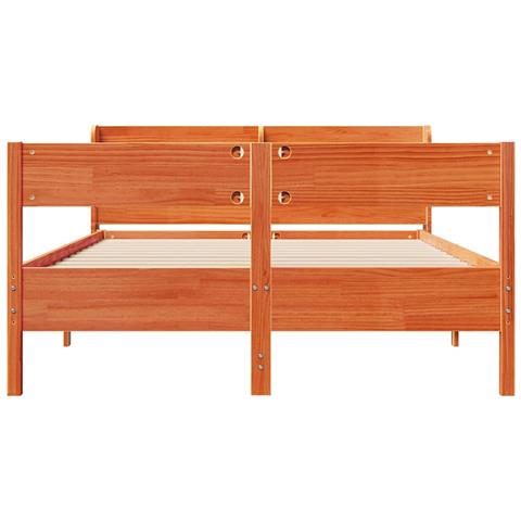 Letto Senza Materasso Marrone Cera 120x200 Cm In Legno Di Pino - Foto 2