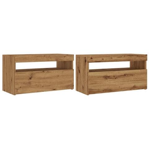 Mobili Porta Tv Con Led 2 Pz Artigianale In Legno Multistrato - Foto 2