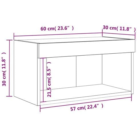 Mobile Porta TV con Luci LED Rovere Marrone 60x30x30 cm - Foto 2