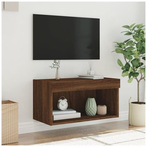 Mobile Porta TV con Luci LED Rovere Marrone 60x30x30 cm - Foto 10