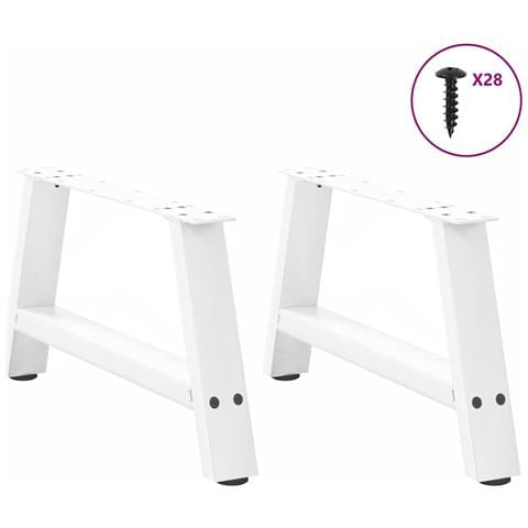 Gambe Tavolino Da Caffè A A 2 Pz Bianco 60x(30-31) Cm Acciaio - Foto 3