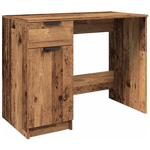 Scrivania Legno Antico 100x50x75 Cm In Truciolato - Foto 2