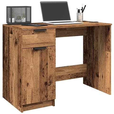Scrivania Legno Antico 100x50x75 Cm In Truciolato - Foto 1