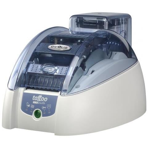 Stampante Tattoo RW Monocromatica 300 dpi USB /Ethernet Riscrivibile fino a 500 volte Capacità 100 Carte Colore Bianco /Blu - Foto 1