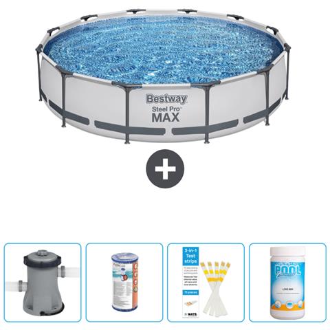 Piscina Fuori Terra - In Giro - 366x76 Cm - Grigio - Include Accessori Coordinati Cb49 - Foto 1