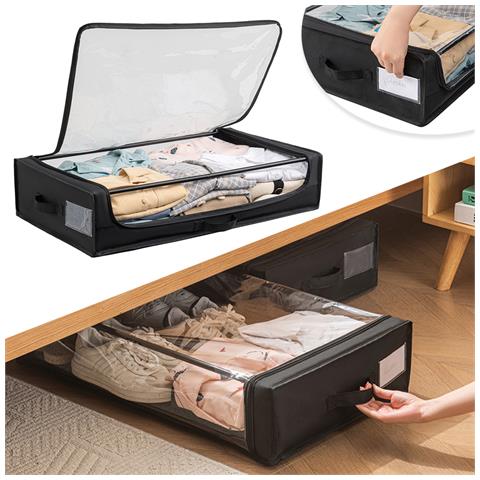 Contenitore Sottoletto Con Ruote Salvaspazio Resistente Con Cerniera E Maniglie - Foto 1