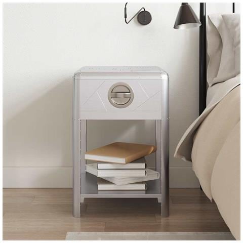 Lusso Casadino -  Tavolino Aereo In Alluminio 1 Cassetto Vintage Aircraft Airman - Foto 2