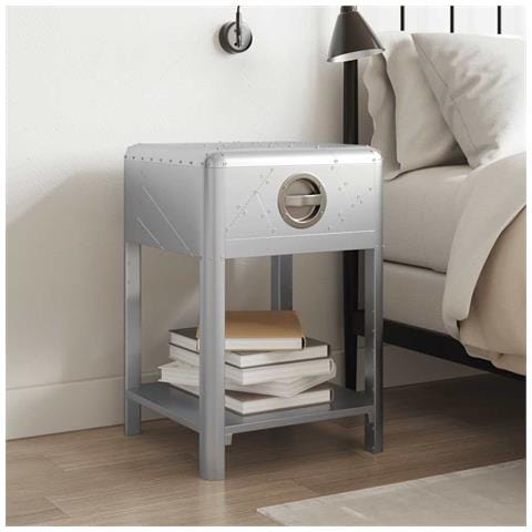 Lusso Casadino -  Tavolino Aereo In Alluminio 1 Cassetto Vintage Aircraft Airman - Foto 7