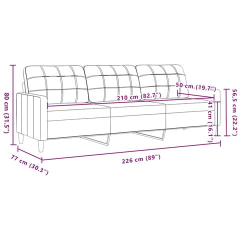 Set di Divani 3 pz con Cuscini e Rinforzi Marrone in Velluto - Foto 10