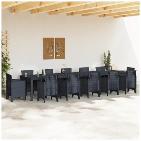 Tavolo da Giardino  Antracite 400x100x73 cm Poly Rattan, Tavolo da Giardino  Antracite 250x100x73 cm Poly Rattan, Tavolo da Giardino  Antracite 150x100x73 cm Poly Rattan - Foto 2