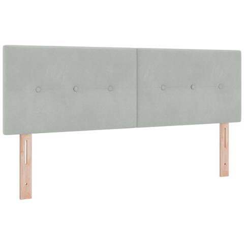 Testiera  Button Tufted Grigio chiaro 160 cm in Velluto - Foto 1