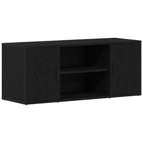 Mobile TV Nero Rovere 100x35x40 cm Legno ingegnerizzato - Foto 1