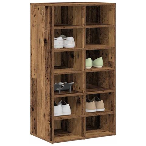 Scarpiera Legno Antico 54x34x100,5 cm in Truciolato - Foto 2