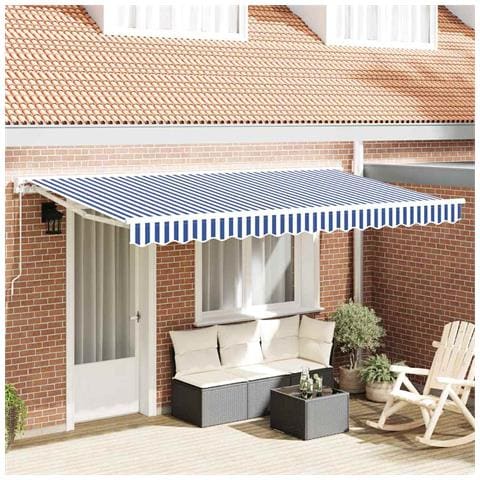 Tenda Retrattile Blu e Bianco 400x200 cm Tessuto - Foto 2