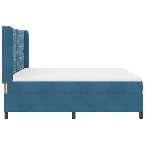 Letto con Box Springs LED e Materasso Blu 180 x 200 cm Velluto - Foto 9
