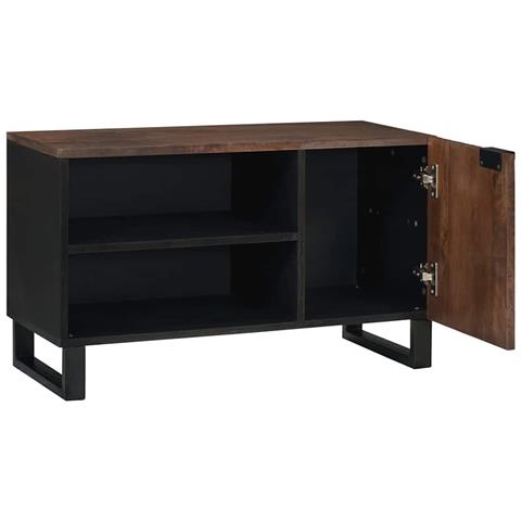 Mobile TV Marrone 80 x 33 x 46 cm legno massello di mango - Foto 2