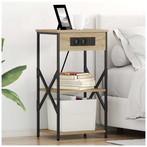 Armadio da Notte con lo scaffale rovere sonoma 41 x 31 x 76 cm - Foto 2