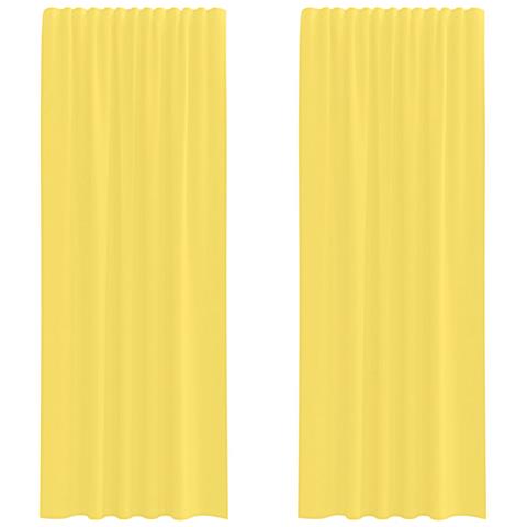 Tende in Voile con Tasche per Aste 2 pz Giallo - Foto 1