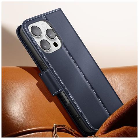 Custodia A Portafoglio Per Iphone 16 Pro In Pelle Premium Con Funzione Stand - Foto 5