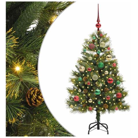 Albero di Natale artificiale pieghevole con coni Verde 120 cm - Foto 1