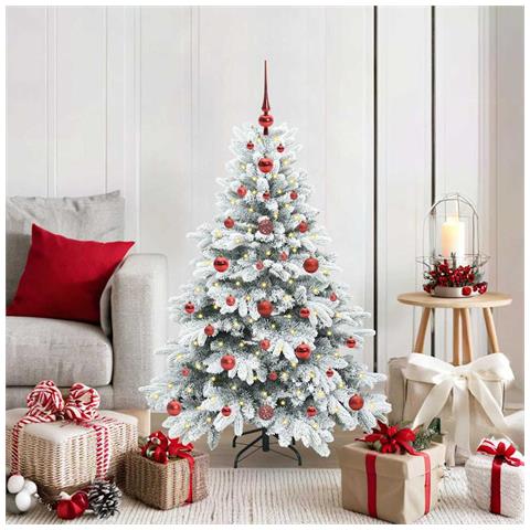 Albero di Natale artificiale con 150 LED Bianco 120 cm PE e PVC - Foto 2