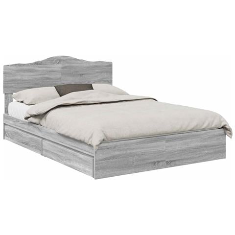 Letto con Contenitore con testiera Grigio Sonoma 160 x 200 cm - Foto 1