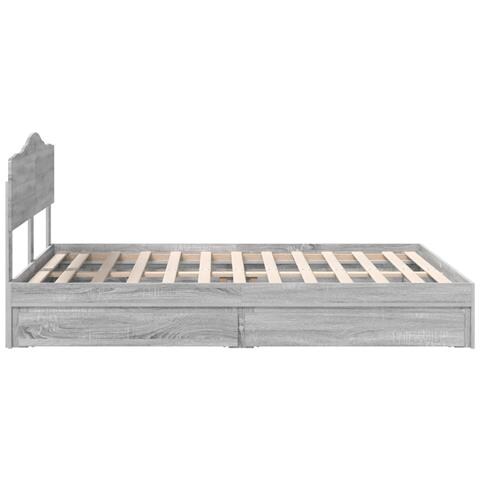 Letto con Contenitore con testiera Grigio Sonoma 160 x 200 cm - Foto 9