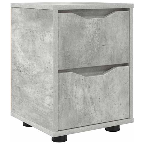 Comodino Grigio cemento 30,5 x 30 x 43 cm Legno multistrato - Foto 1